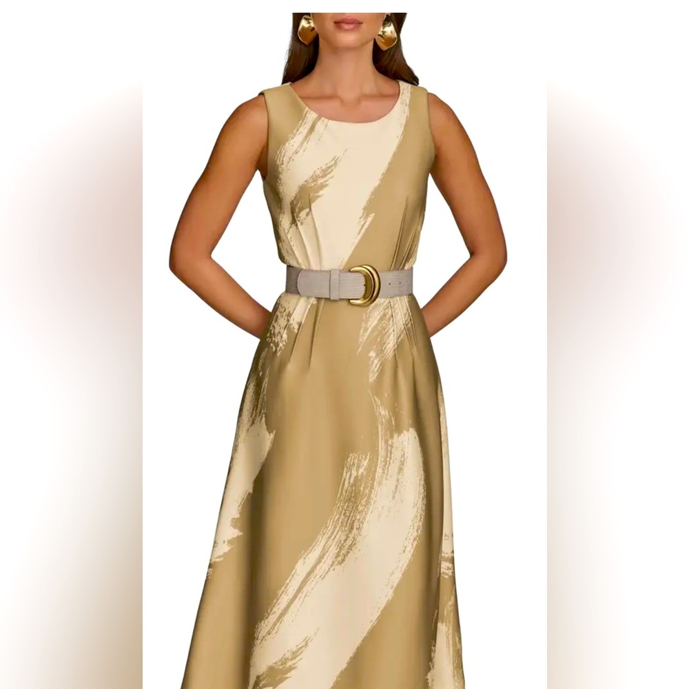 Donna Karan New York Belted Midi
Dress COBBLESTONE, Size 12 NWT